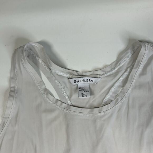 Athleta Tank Top Womens XLT Racerback Nylon White Athletic Running - Picture 3 of 8
